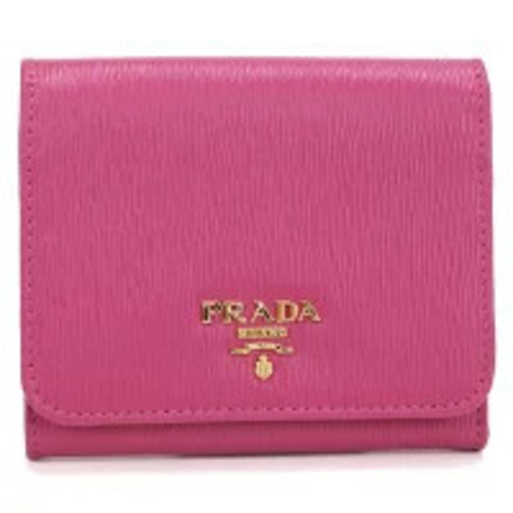 Prada Tri fold Wallet Vitello Move Leather Pink